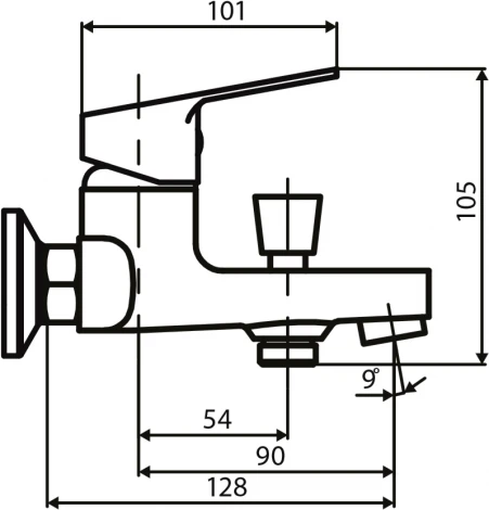 Смеситель Dorff Prime D4010008 для ванны с душем
