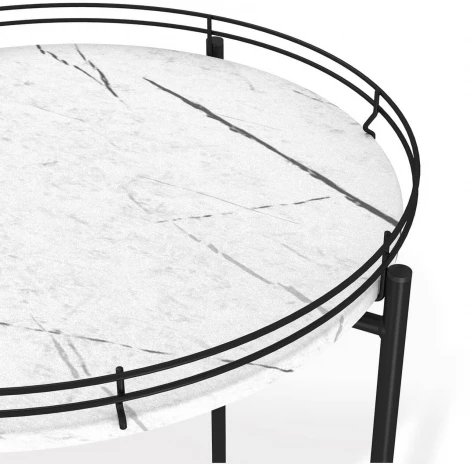 Столик журнальный SHT-CT20 белый мрамор/черный муар от фабрики Mebelik