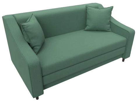 Диван прямой Лига-071 (ЛДСП,Брус,Фанера/Дерево/Рогожка/Зеленый) Лига Диванов 129654