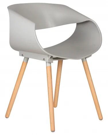 Стул обеденный DOBRIN ALIEN (ножки светлый бук, цвет светло-серый (GR-01))