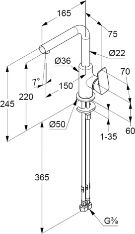 Смеситель Kludi Pure&Style 400240575 для раковины