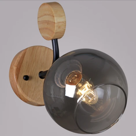 Бра Reluce 06780-0.2-01 BK+WOOD (220V)