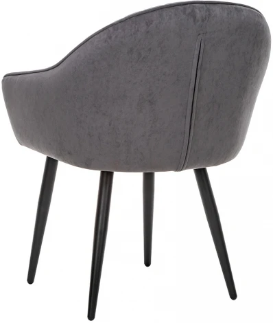 Стул с подлокотниками Вайд, каркас Черный, велюр Графит 2500000185793 Leset