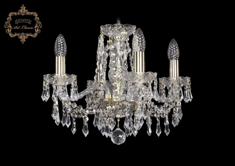 Подвесная люстра Art Classic 11.23 11.23.4.141.Gd.Dr (220V, хрусталь, на цепи, подсвечник, свеча)