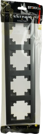 Рамка на 4 поста (графит) Stekker Катрин 39810