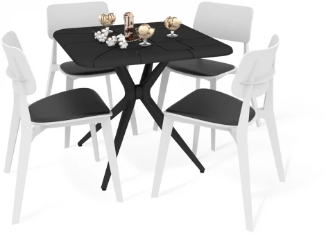 Обеденная группа SHT-DS194 черный/белый/черный Sheffilton 8191133801