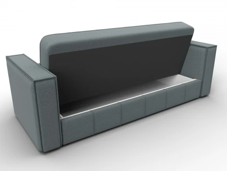 Диван-книжка Лига-068 (ДВП,Дерево/Пластик/Рогожка/Серый) Лига Диванов 129832