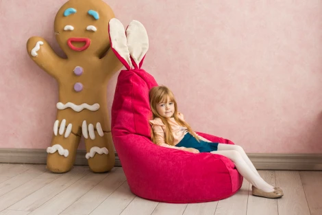 Кресло мешок Dreambag Зайчик Малиновый (Классический) 19118