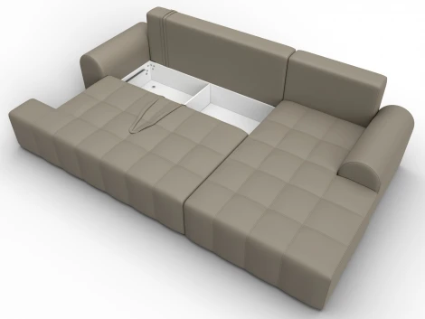 Диван угловой Лига-080 угол правый (ДСП/Пластик/Экокожа/Бежевый) Лига Диванов 134751