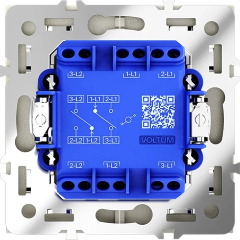 Проходной переключатель двухклавишный (сталь) Voltum S70 VLS020305
