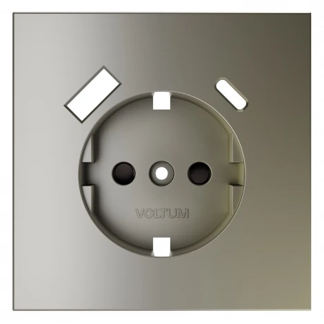 Накладка для розетки с заземлением и защитными шторками, с USB A+C Voltum S70 VLS001004 (шелк)