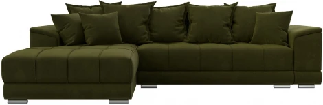 Диван угловой НордСтар левый угол (Зеленый/Микровельвет) Лига Диванов арт.121114L