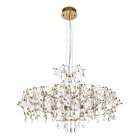Подвесная люстра светодиодная хрустальная с пультом с регулировкой цветовой температуры Modelux MODELUX ML.7815.1050P GD