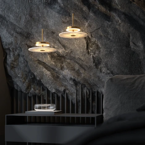 Подвесной светильник латунь Eurosvet Thasos 40342 LED (220V, на проводе, круглые)