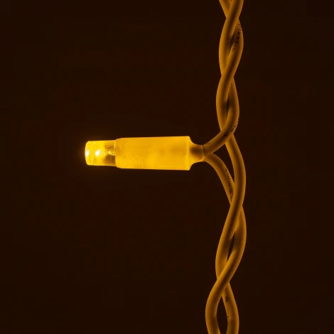 Гирлянда Бахрома 3,2 х 0,9 м желтая, 168 LED, белый провод каучук, IP65 Laitcom LL168-8-2Y