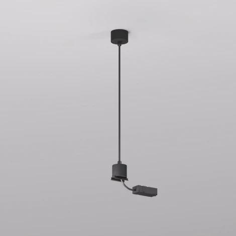 Подвод питания для подвесного монтажа трека Denkirs Smart Base TR2124-BK АС 220V, 5м, черный, алюминий