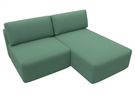 Диван угловой модульный Лига-060 НПБ угол универсальный (ЛДСП,Брус,Фанера/Пластик/Рогожка/Зеленый) Лига Диванов 129717