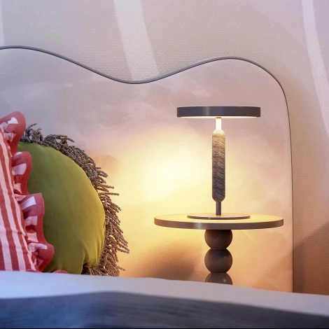 Настольная лампа SP-ALYSS-TAB-R22.5x30-5W Warm3200-MIX (GR-DG, 110 deg, 230V) (Arlight, IP20, Мрамор) 061710