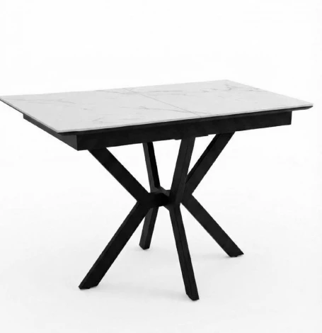 Стол DikLine DI100 Мрамор Кристал белый/опоры черные (2уп.) 00-00084567