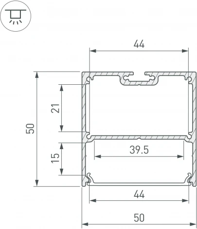 Профиль SL-LINE-5050-LW-3000 WHITE (Arlight, Алюминий) 043978