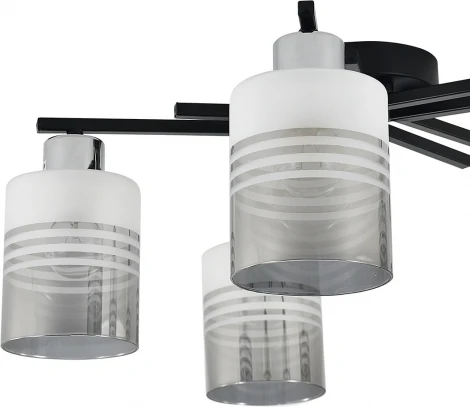 Потолочная люстра Escada Torenia 1132/5P 5x60Вт E27, металл/стекло, черный/хром, матовый/дымчатый (220V)