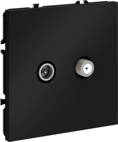 Розетка телевизионнная оконечная TV+SAT (черный матовый) Voltum S70 VLS060408