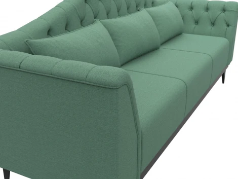 Диван кухонный прямой Флорида (Зеленый/Рогожка) Лига Диванов арт.123211