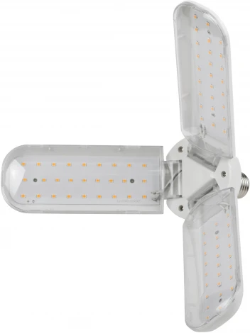 Фитолампа для растений светодиодная ЗРА FITO-24W-Ra90-E27-FOLD 3-х лепестковая полного спектра 24 Вт ЭРА