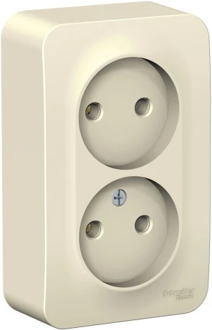 Розетка накладная двойная без заземления (молочный) Systeme Electric Blanca BLNRA000202
