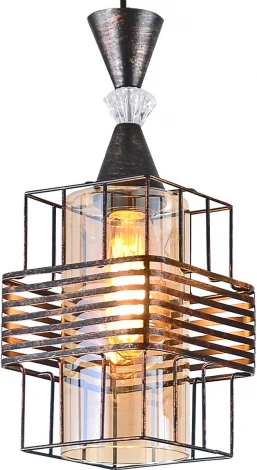 Подвесной светильник Reluce 03128-0.9-01 BK+PATINA GOLD (220V, на проводе)