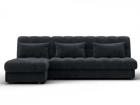 Диван угловой Лига-116 НПБ угол левый (ДСП,ЛДСП,Велюр/Темно-серый) Лига Диванов 136950L