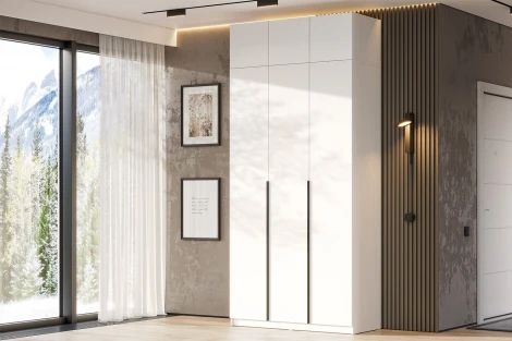 Шкаф с антресолью Арника и наполнением (5 полок + штанга) ШК 5 (1200), Белый