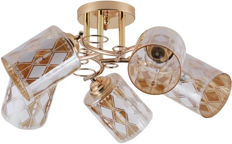 Потолочная люстра на штанге Escada Kerria 1107/5PL E27*40W Gold