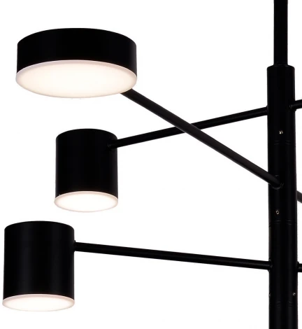 Потолочная люстра ярусная на штанге диммируемая Kink Light Мекли 07650-8D,19(3000K) черный Led 4*12w+4*16w (220V)