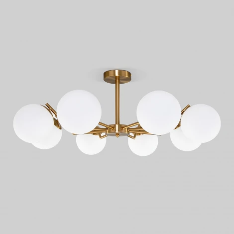 Умная потолочная люстра на штанге Eurosvet Frost 70154/8 латунь (220V, шарики)