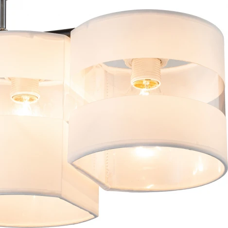 Потолочная люстра на штанге Escada Fantasy 641/4P 4х60Вт E27, металл/ткань, черный (220V)