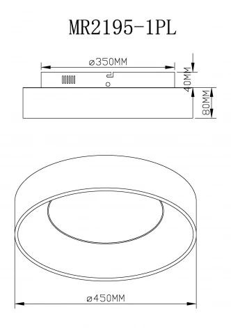 Потолочный светодиодный светильник круглый MyFar Shannon MR2195-1PL (220V, пульт управления, круглые, IP40)