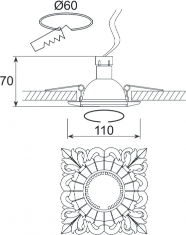 Встраиваемый светильник Donolux N1555 N1564-Light bronze (220V)