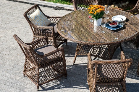 Плетеное кресло из искусственного ротанга, цвет коричневый 4SIS Латте YH-C1619W-2 brown