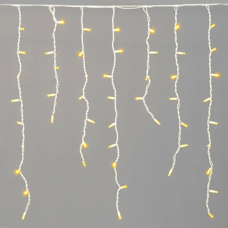 Гирлянда Бахрома 3,2 х 0,9 м желтая, 168 LED, белый провод каучук, IP65 Laitcom LL168-8-2Y