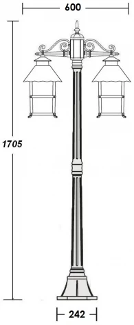 Наземный фонарь Oasis Light CAIOR 2 81408A Gb (220V, фонарь, IP44)