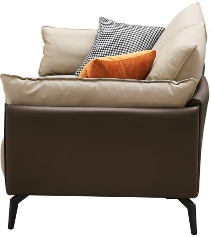 Диван ESF ELEGANTE NAPPA SF015 (2-х местный) бежевый 6615-коричневый/Кожа