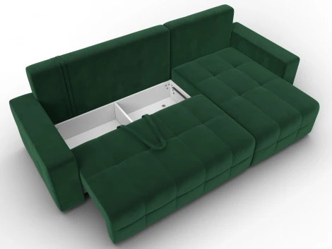 Диван угловой Лига-122 угол универсальный (ДСП,Брус,Велюр/Зеленый) Лига Диванов 137604