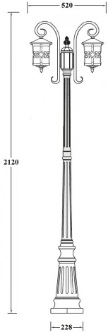 Наземный фонарь Oasis Light FRANKFURT 15859A/18 Gb (220V, IP44)