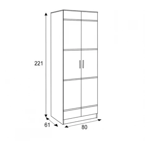Шкаф БТС 2-х дверный Сакура, венге/лоредо