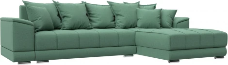 Диван угловой НордСтар правый угол (Зеленый/Рогожка) Лига Диванов арт.123501