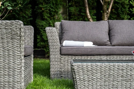 "Капучино" журнальный столик из искусственного ротанга (гиацинт), цвет cерый 4SIS арт.УТ-00003012