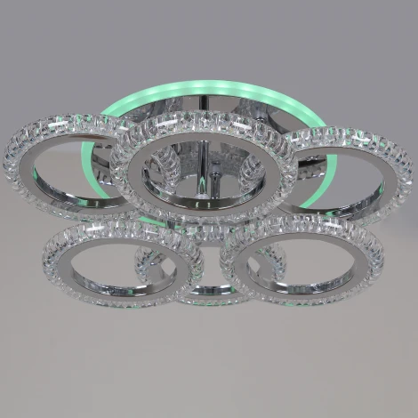 Потолочная люстра светодиодная на штанге с пультом с регулировкой цветовой температуры, яркости и ночным режимом Reluce 09863-0.3-3+3 CR (RGB)