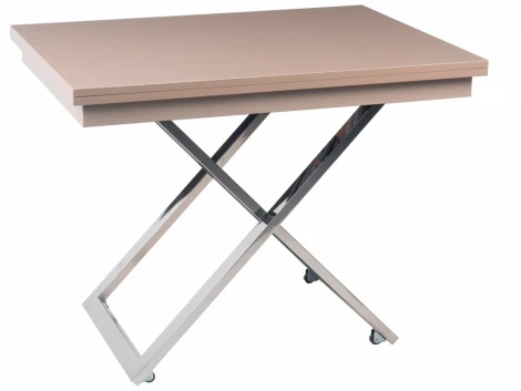 Стол-трансформер Левмар Cross G41/S79 капучино глянец/ опоры нерж.сталь от фабрики Levmar