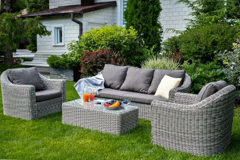 Кресло из искусственного ротанга, цвет серый 4SIS Фабриция YH-C1216W-1 gray